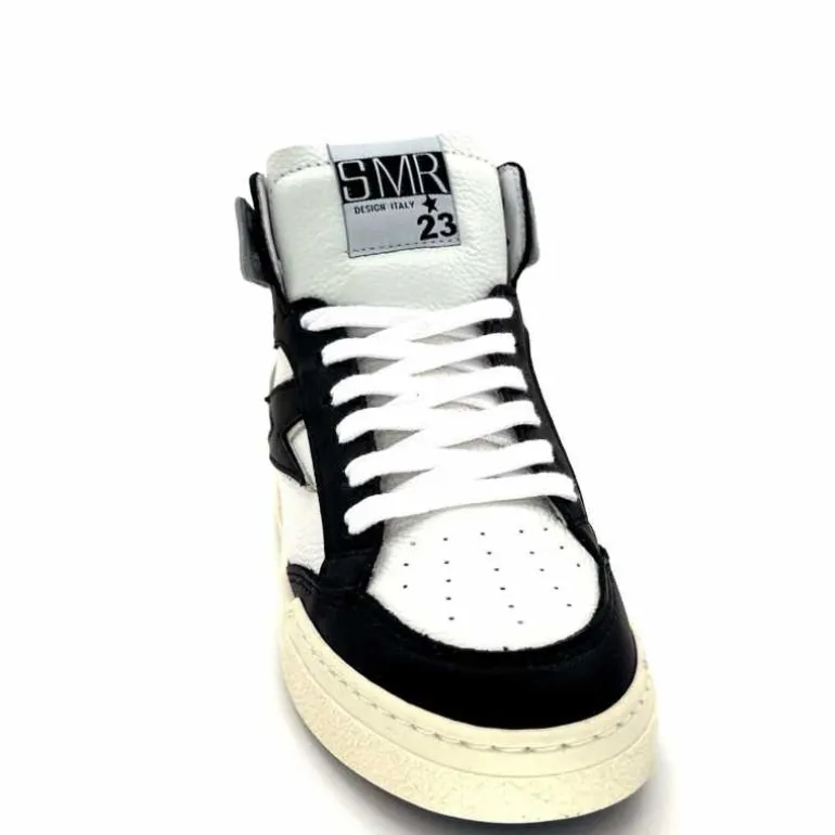 Semerdjian Baskets Montante SMR23 Braga A557 Cuir Noir Or Blanc Online