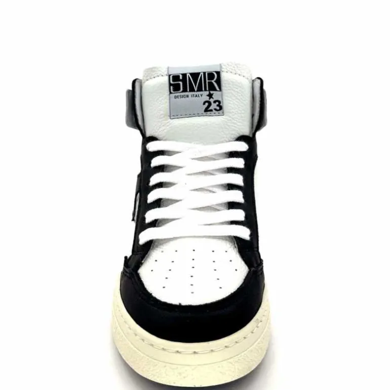 Semerdjian Baskets Montante SMR23 Braga A557 Cuir Noir Or Blanc Online