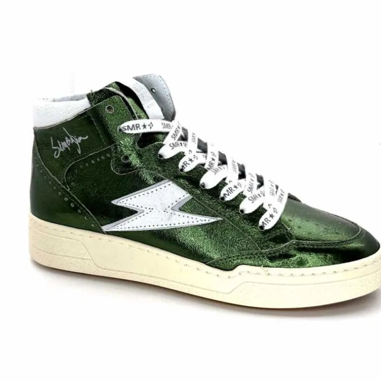 Semerdjian Baskets Montante SMR23 Braga A548 Cuir Métallique Vert Outlet
