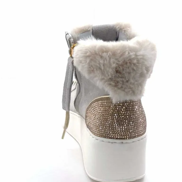 GioPiu Baskets Montantes Plateformes Gio+ Rosa P02 Daim Gris Clair GrisClair Best