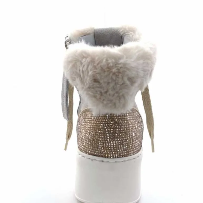 GioPiu Baskets Montantes Plateformes Gio+ Rosa P02 Daim Gris Clair GrisClair Best