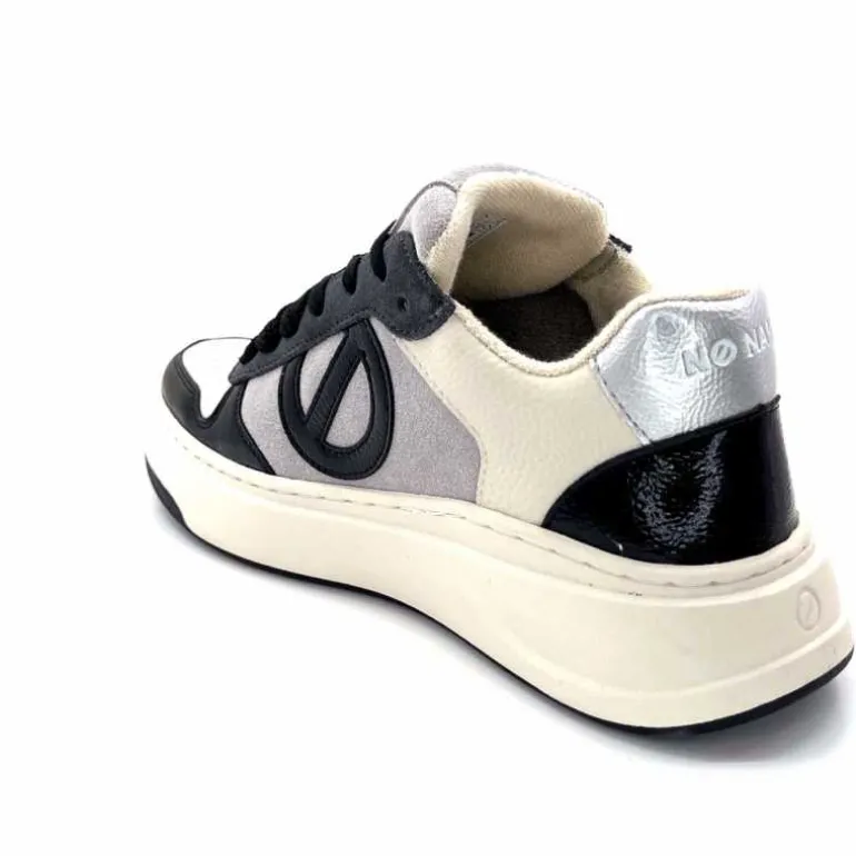 No Name Baskets Bridget Sneaker W Cuir Noir Blanc Gris BlancGrisClairNoir Cheap