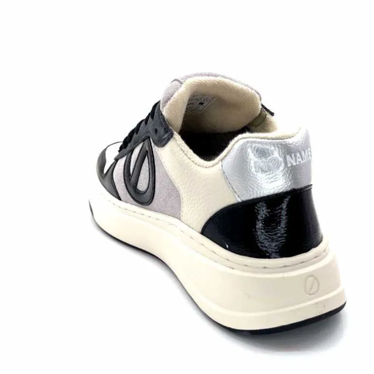No Name Baskets Bridget Sneaker W Cuir Noir Blanc Gris BlancGrisClairNoir Cheap