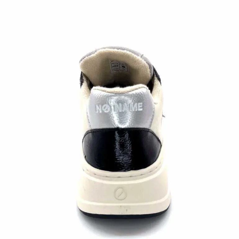 No Name Baskets Bridget Sneaker W Cuir Noir Blanc Gris BlancGrisClairNoir Cheap