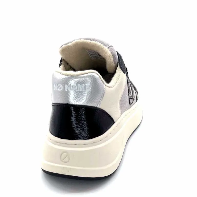No Name Baskets Bridget Sneaker W Cuir Noir Blanc Gris BlancGrisClairNoir Cheap
