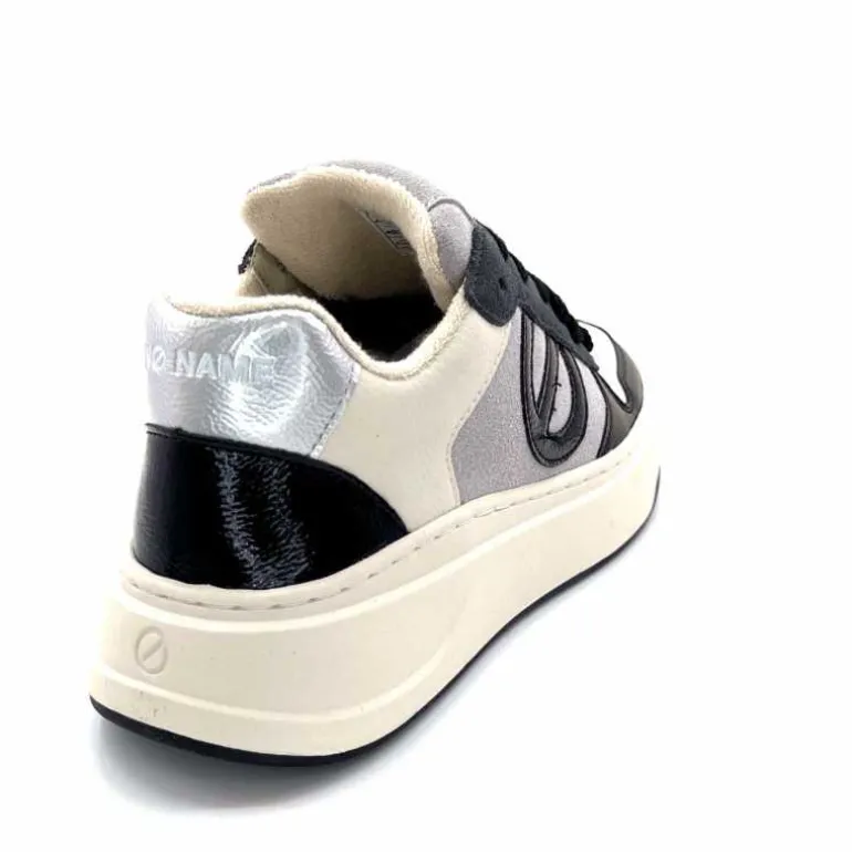 No Name Baskets Bridget Sneaker W Cuir Noir Blanc Gris BlancGrisClairNoir Cheap