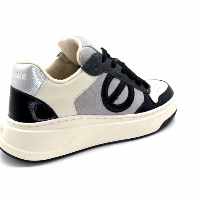 No Name Baskets Bridget Sneaker W Cuir Noir Blanc Gris BlancGrisClairNoir Cheap