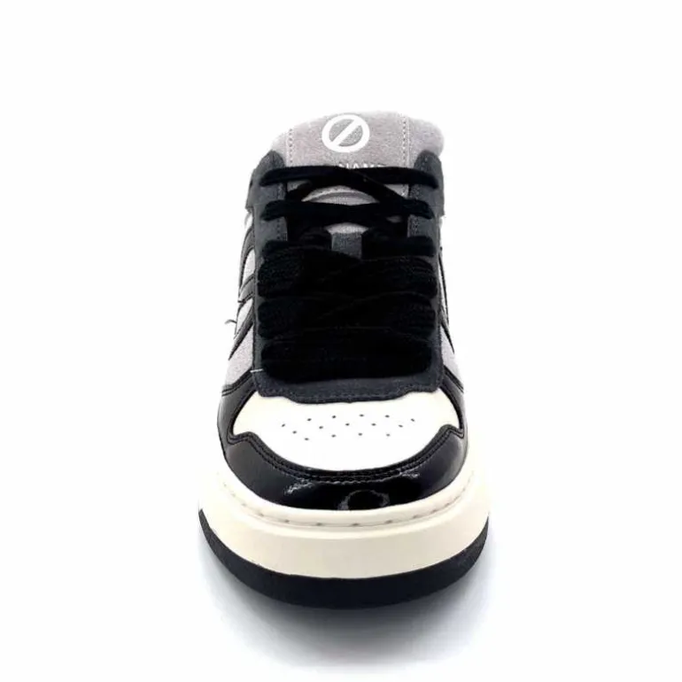 No Name Baskets Bridget Sneaker W Cuir Noir Blanc Gris BlancGrisClairNoir Cheap