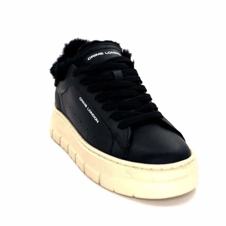 baskets_plateforme_crime_london__cuir_noir_fourrure_4.webp Crime London Baskets Plateforme 21952 Cuir Fourrure Noir Clearance