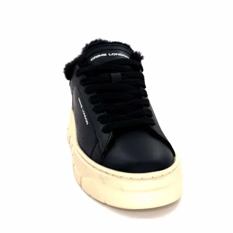 baskets_plateforme_crime_london__cuir_noir_fourrure_5.webp Crime London Baskets Plateforme 21952 Cuir Fourrure Noir Clearance