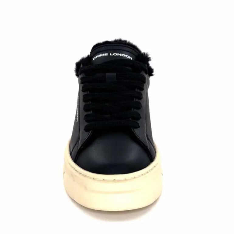 baskets_plateforme_crime_london__cuir_noir_fourrure_6.webp Crime London Baskets Plateforme 21952 Cuir Fourrure Noir Clearance