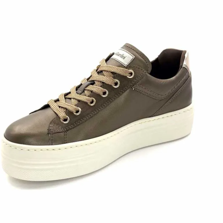 Nero Giardini Baskets Plateforme Fermeture Éclaire Nero Giardin 1411611 D322 Cuir Bronze New