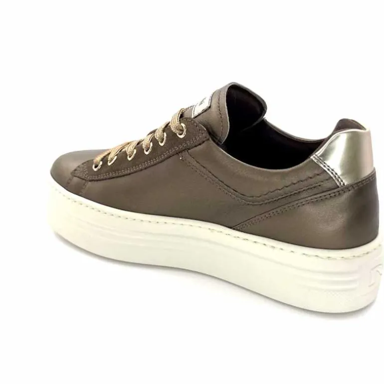 Nero Giardini Baskets Plateforme Fermeture Éclaire Nero Giardin 1411611 D322 Cuir Bronze New