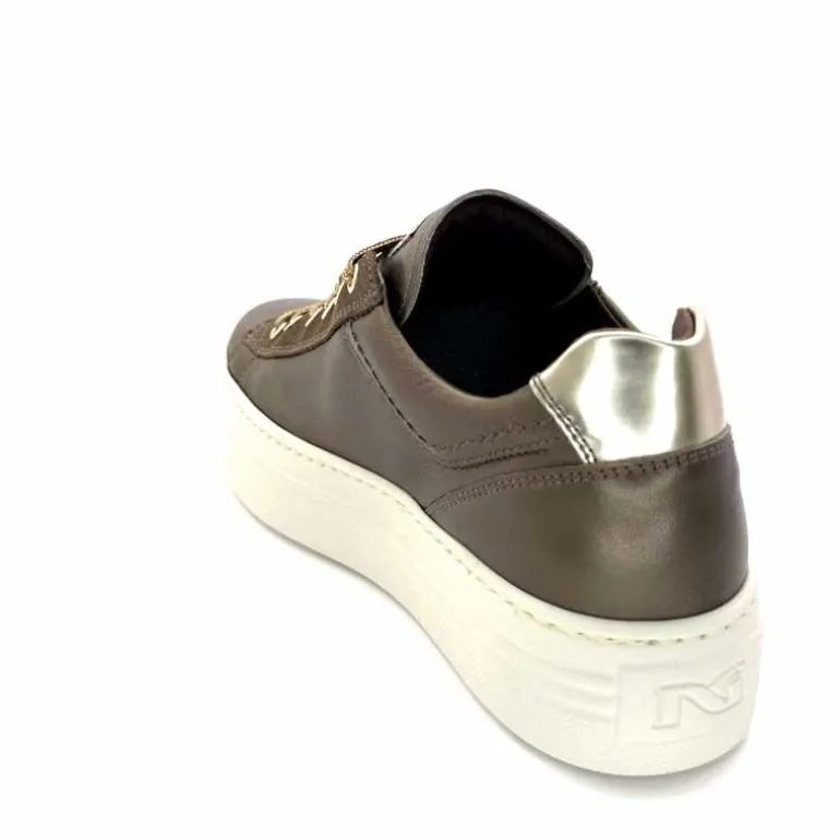 Nero Giardini Baskets Plateforme Fermeture Éclaire Nero Giardin 1411611 D322 Cuir Bronze New