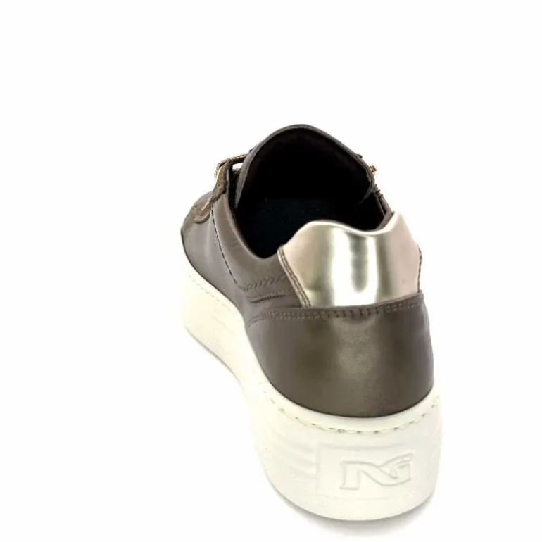 Nero Giardini Baskets Plateforme Fermeture Éclaire Nero Giardin 1411611 D322 Cuir Bronze New