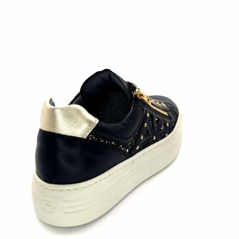 Nero Giardini Baskets Plateforme Fermeture Éclaire Nero Giardin 1411610 D100 Cuir Noir Clearance