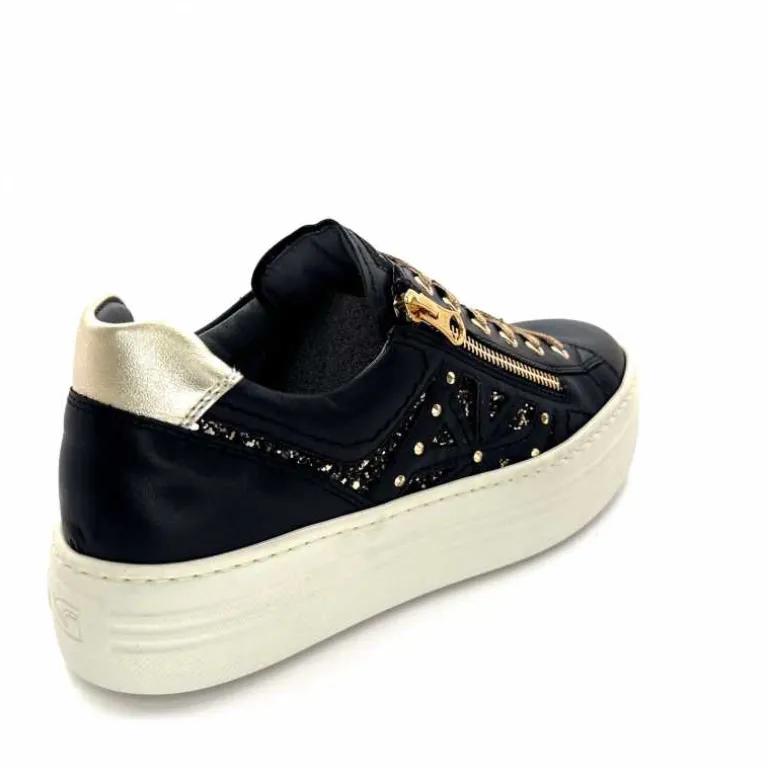 Nero Giardini Baskets Plateforme Fermeture Éclaire Nero Giardin 1411610 D100 Cuir Noir Clearance
