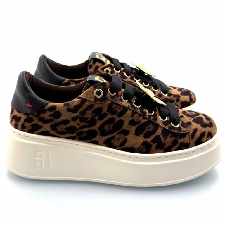 GioPiu Baskets Plateforme Gio+ Pia 280a Textile Léo Bijoux Marron Hot