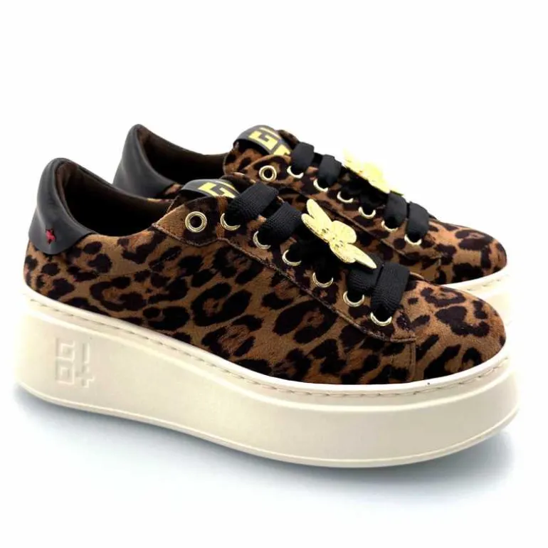 GioPiu Baskets Plateforme Gio+ Pia 280a Textile Léo Bijoux Marron Hot