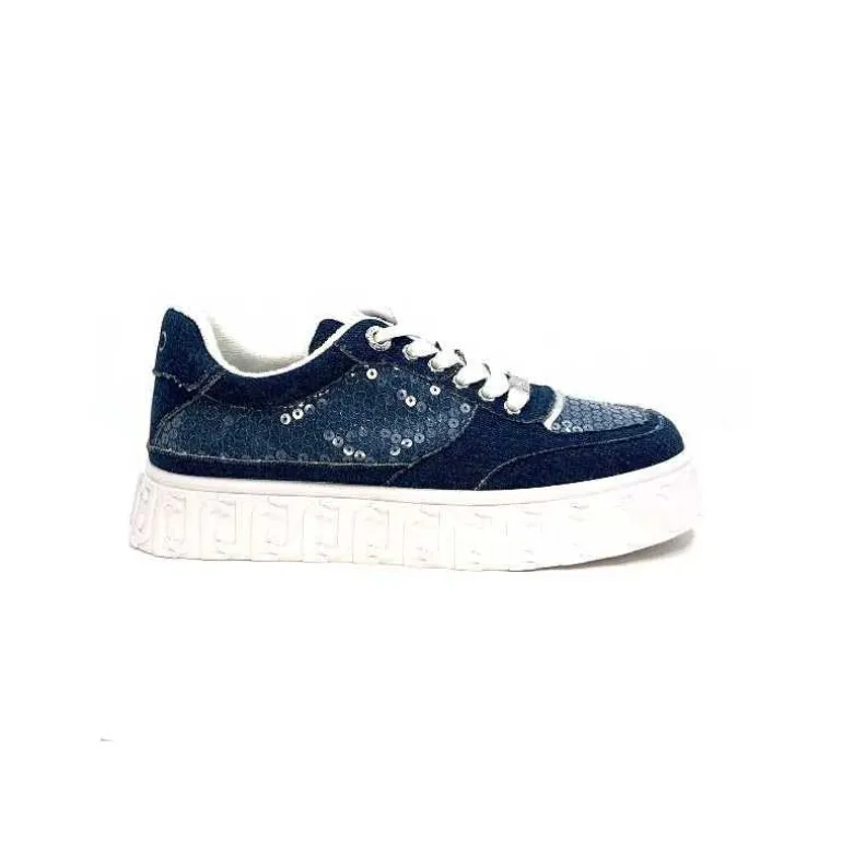 Liu.Jo Baskets Plateforme Ba4123 Textile Denim Bleu Clearance