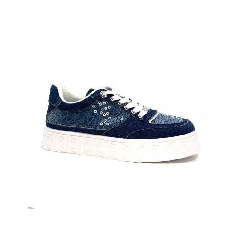 Liu.Jo Baskets Plateforme Ba4123 Textile Denim Bleu Clearance