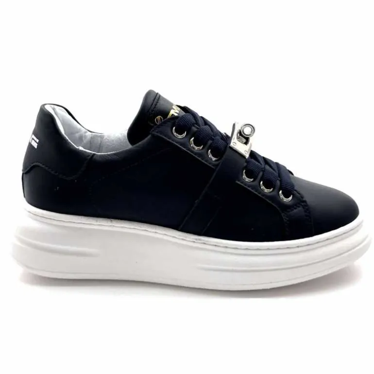 Méliné Baskets Plateforme Bi 195 Var A336 Cuir Marine Best