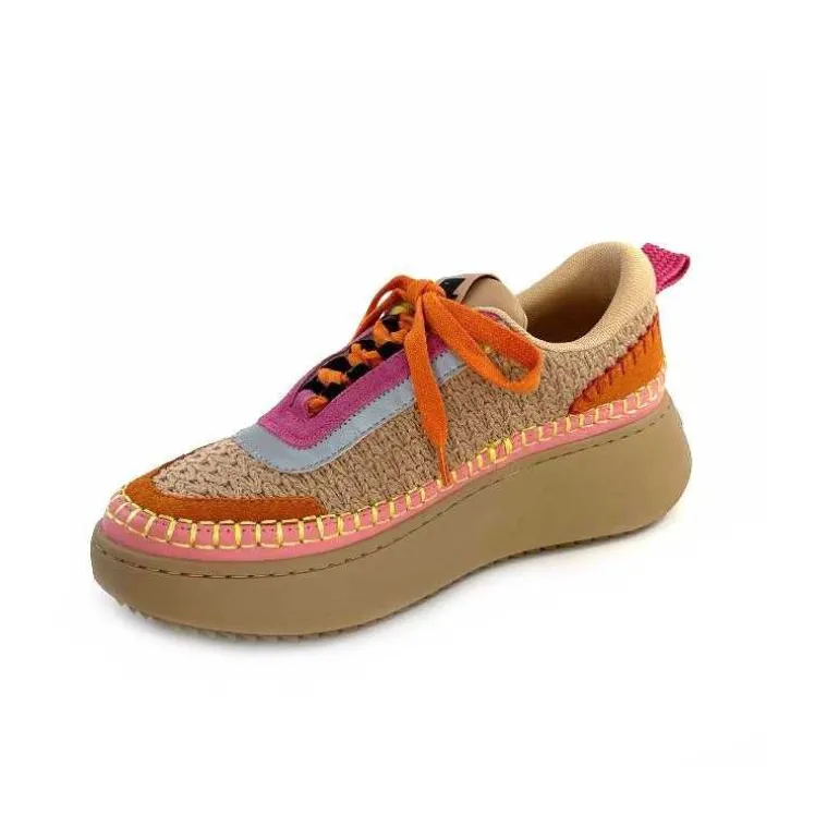 baskets_plateforme_steve_madden_double_take_textile_rose_orange_beige_10.webp Steve Madden Baskets Plateforme Double Take Textile Orange Beige Rose Clearance