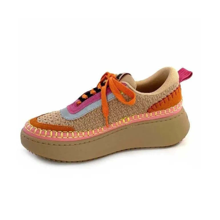baskets_plateforme_steve_madden_double_take_textile_rose_orange_beige_11.webp Steve Madden Baskets Plateforme Double Take Textile Orange Beige Rose Clearance
