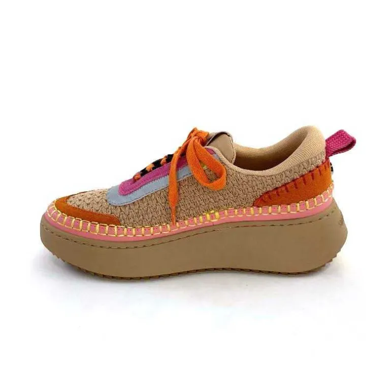 baskets_plateforme_steve_madden_double_take_textile_rose_orange_beige_12.webp Steve Madden Baskets Plateforme Double Take Textile Orange Beige Rose Clearance