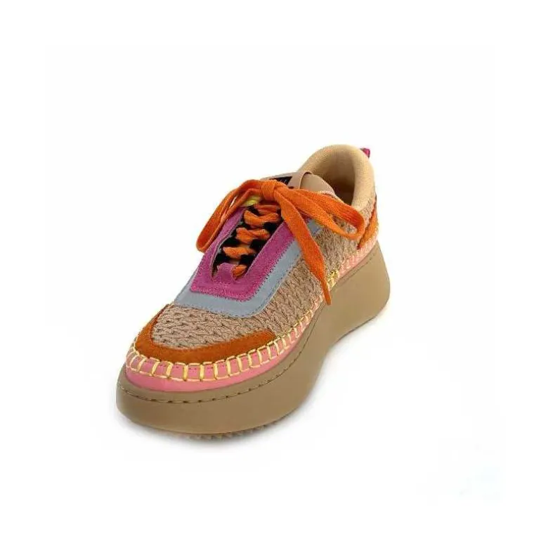 baskets_plateforme_steve_madden_double_take_textile_rose_orange_beige_8.webp Steve Madden Baskets Plateforme Double Take Textile Orange Beige Rose Clearance