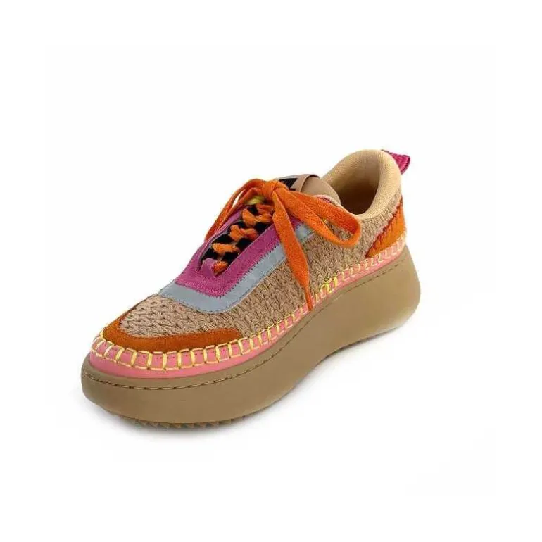 baskets_plateforme_steve_madden_double_take_textile_rose_orange_beige_9.webp Steve Madden Baskets Plateforme Double Take Textile Orange Beige Rose Clearance