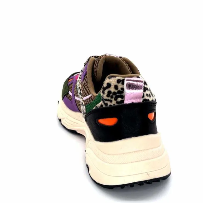 poelman Baskets Posh 1210810 Textile DK Green Multicolore Vert Cheap