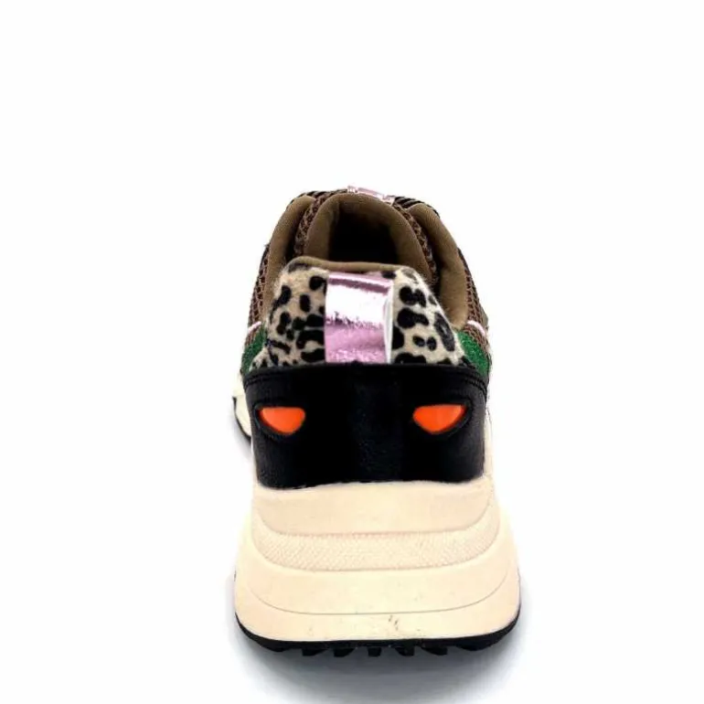 poelman Baskets Posh 1210810 Textile DK Green Multicolore Vert Cheap