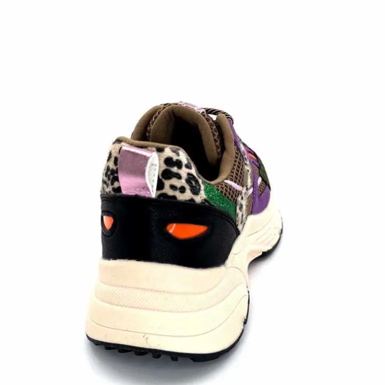 poelman Baskets Posh 1210810 Textile DK Green Multicolore Vert Cheap