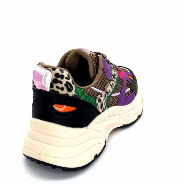 poelman Baskets Posh 1210810 Textile DK Green Multicolore Vert Cheap