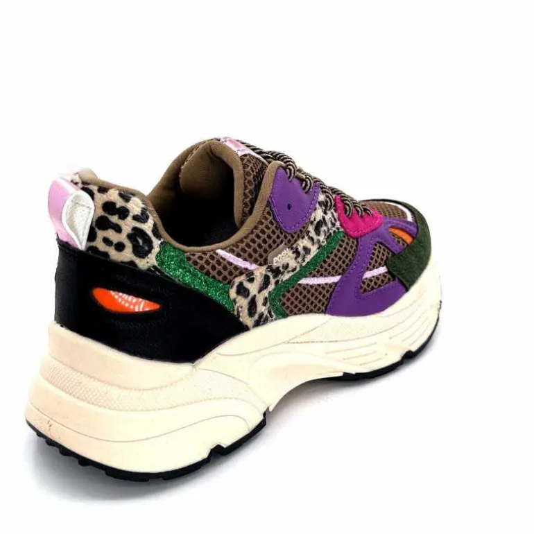 poelman Baskets Posh 1210810 Textile DK Green Multicolore Vert Cheap