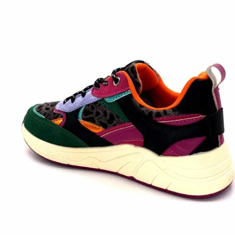 poelman Baskets Posh 193332 Textile Golf Green Multicolore Vert Sale