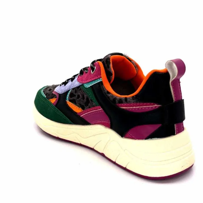 poelman Baskets Posh 193332 Textile Golf Green Multicolore Vert Sale