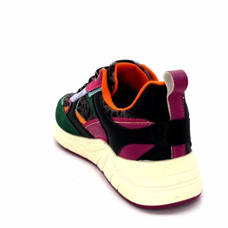 poelman Baskets Posh 193332 Textile Golf Green Multicolore Vert Sale