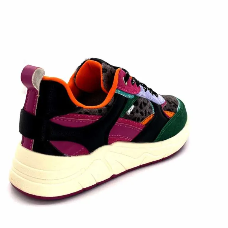 poelman Baskets Posh 193332 Textile Golf Green Multicolore Vert Sale