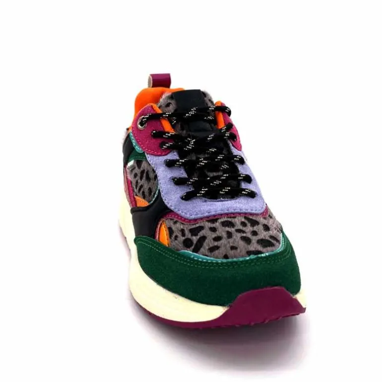 poelman Baskets Posh 193332 Textile Golf Green Multicolore Vert Sale