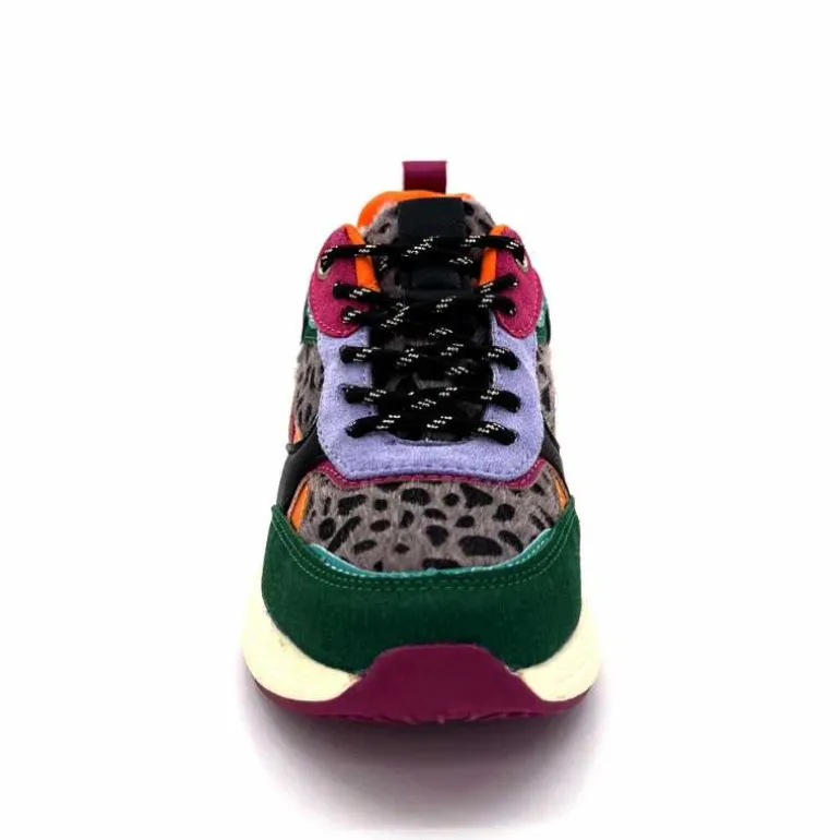 poelman Baskets Posh 193332 Textile Golf Green Multicolore Vert Sale