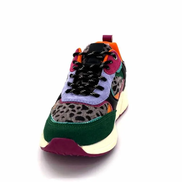 poelman Baskets Posh 193332 Textile Golf Green Multicolore Vert Sale