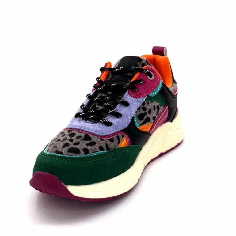 poelman Baskets Posh 193332 Textile Golf Green Multicolore Vert Sale