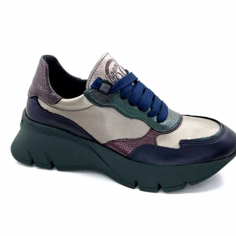 Hispanitas Baskets Running Chi 243617 Helsink Cuir Métal Bleu Bronze Vert Cheap