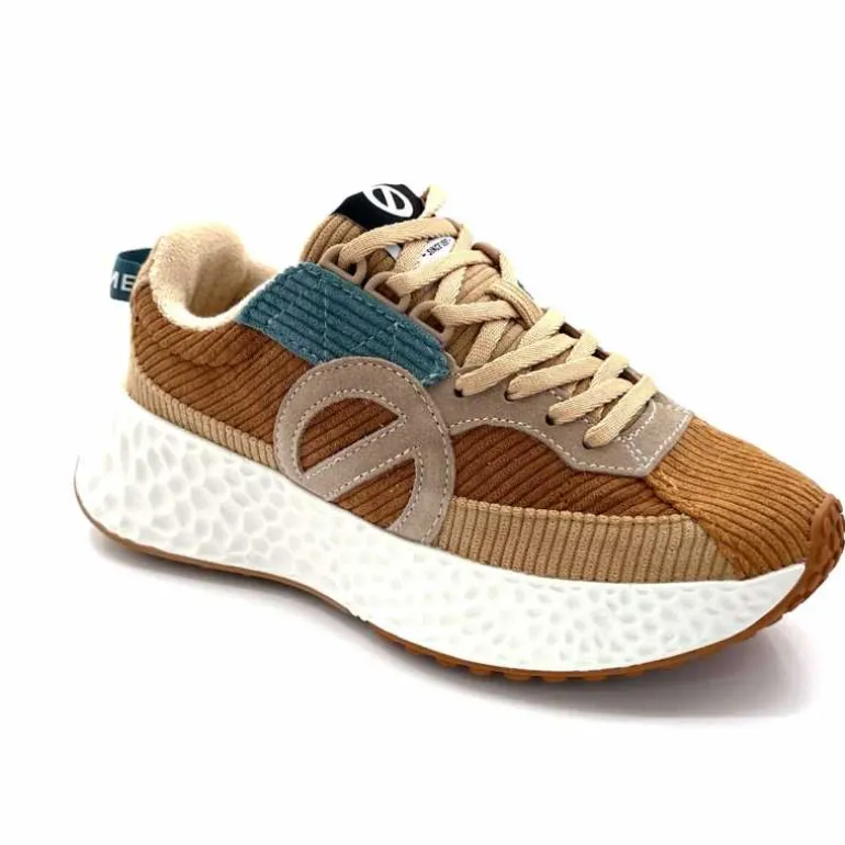 No Name Baskets Running Carter Runner W Velour Beige Bleu Marron New
