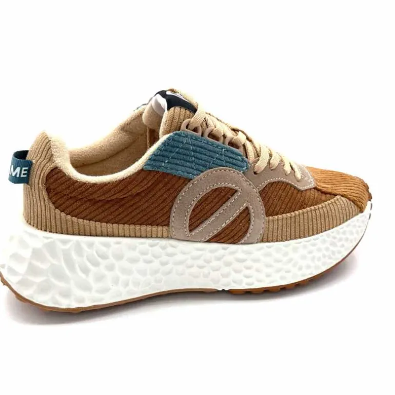 No Name Baskets Running Carter Runner W Velour Beige Bleu Marron New