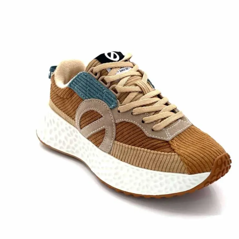 No Name Baskets Running Carter Runner W Velour Beige Bleu Marron New