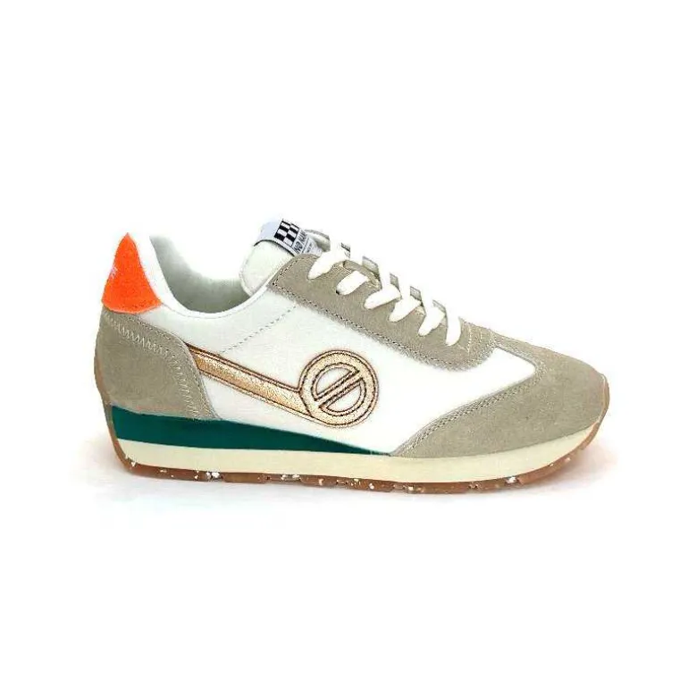 No Name Baskets Running City Run Jogger W Daim Orange Textile Blanc Beige Sale
