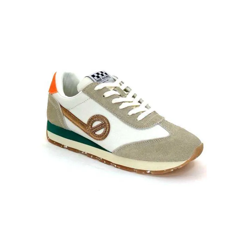 No Name Baskets Running City Run Jogger W Daim Orange Textile Blanc Beige Sale